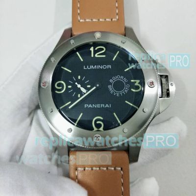 AAA replica watch Panerai Special Egiziano PAM00341 Black Dial Brown Leather 